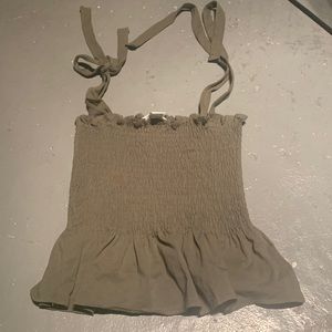 H&M SIZE SMALL GREEN TOP WITH TIE UP STRAPS